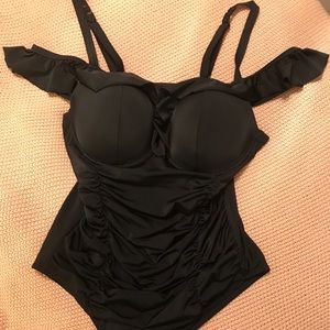 Torrid Black Sz 2 One-Piece Swimsuit